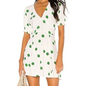 Faithfull the Brand green polka dot dress